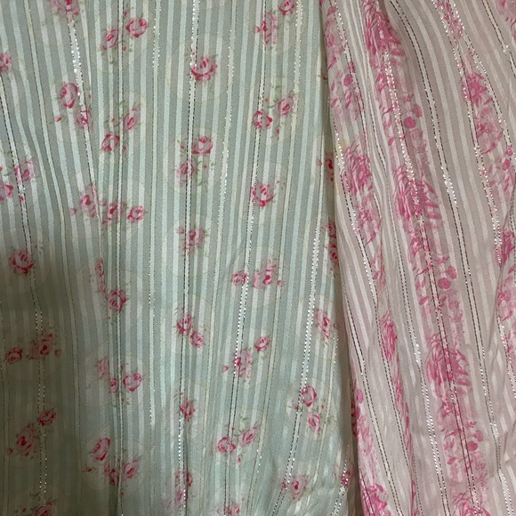 Hermant and Nadita shimmery, pink and sea foam floral dress (L but can fit S-L) - Picture 3 of 3